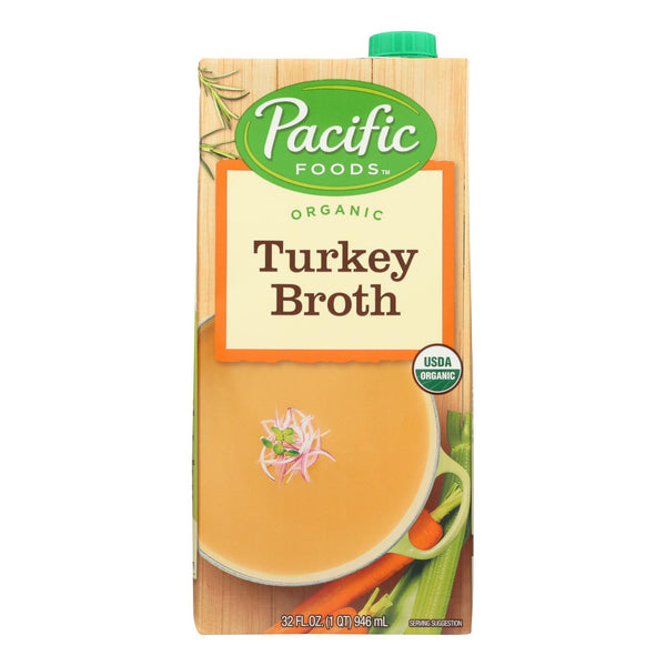 Pacific Natural Foods Turkey Broth - Organic - Case of 12 - 32 Fl Ounce.