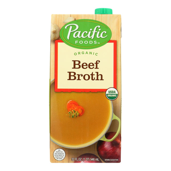 Pacific Natural Foods Beef Broth - Case of 12 - 32 Fl Ounce.