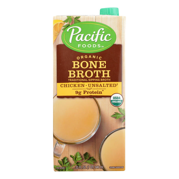 Pacific Natural Foods Bone Broth - Chicken - Case of 12 - 32 Fl Ounce.