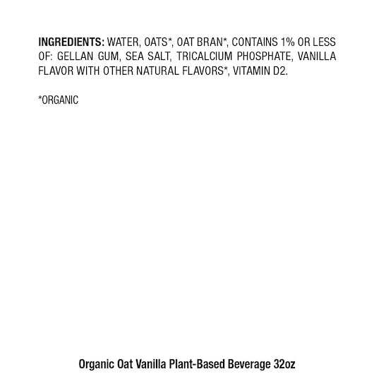 Pacific Foods Organic Oat Vanilla Plant Based beverage, 32 Fluid Ounce - 12 Per Case.