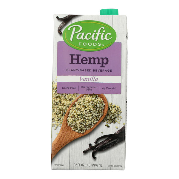 Pacific Natural Foods Hemp Vanilla - Non Dairy - Case of 12 - 32 Fl Ounce.