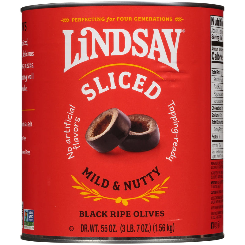 Lindsay Sliced Olives 55 Ounce Size - 6 Per Case.
