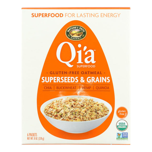 Nature's Path Organic Qi'A Superfood Hot Oatmeal - Superseeds and Grains - Case of 6 - 8 Ounce.