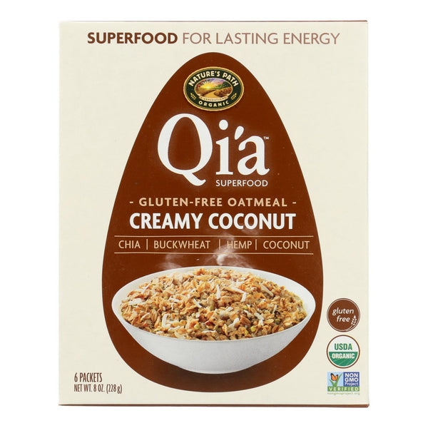 Nature's Path Organic Qi'A Superfood Hot Oatmeal - Creamy Coconut - Case of 6 - 8 Ounce.