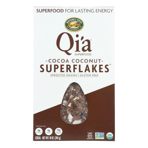 Nature's Path Organic Qi'A Superflakes - Cocoa Coconut - Case of 12 - 10 Ounce.