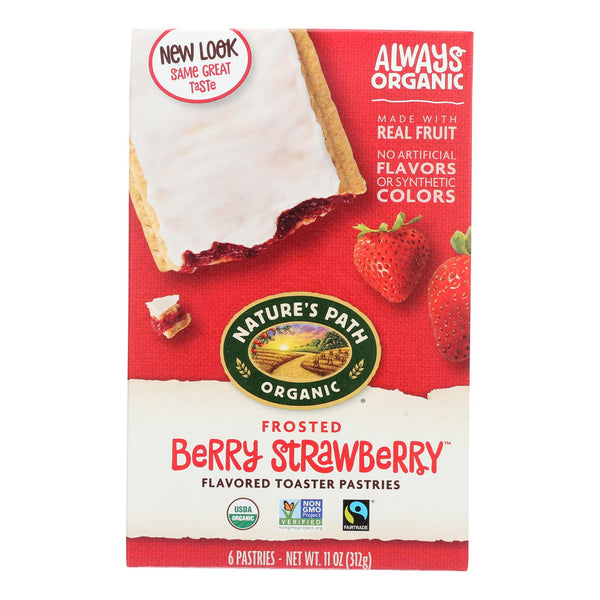 Nature's Path Organic Frosted Toaster Pastries - Berry Strawberry - Case of 12 - 11 Ounce.