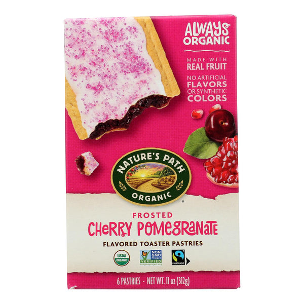 Nature's Path Organic Frosted Toaster Pastries - Cherry Pomegranate - Case of 12 - 11 Ounce.