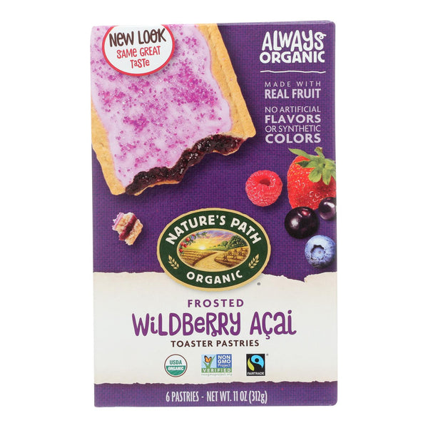 Nature's Path Organic Frosted Toaster Pastries - Wildberry Acai - Case of 12 - 11 Ounce.