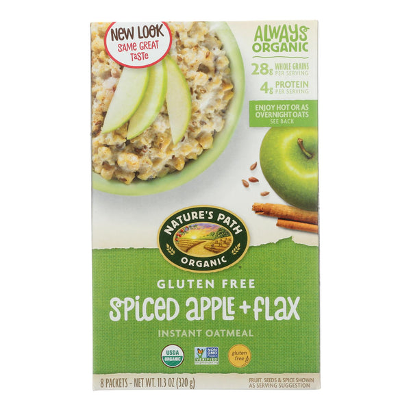 Nature's Path Organic Hot Oatmeal - Spiced Apple with Flax - Case of 6 - 11.3 Ounce.