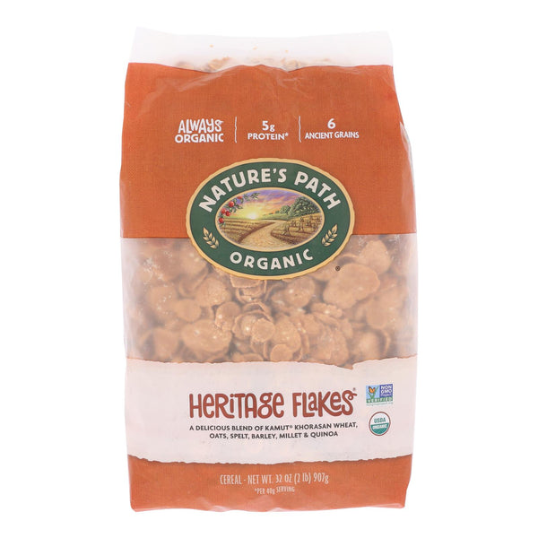 Nature's Path Organic Heritage Flakes Cereal - Case of 6 - 32 Ounce.