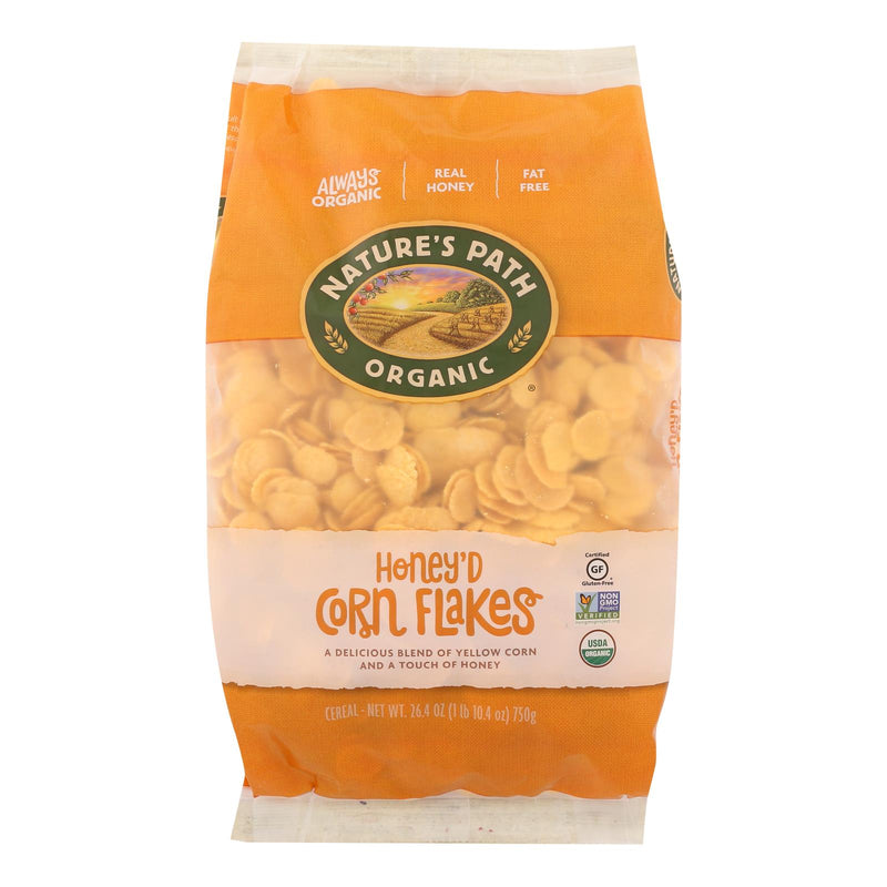 Nature's Path Organic Corn Flakes Cereal - Honey'D - Case of 6 - 26.4 Ounce.
