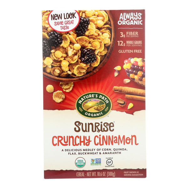 Nature's Path Organic Sunrise Cereal - Crunchy Cinnamon - Case of 12 - 10.6 Ounce.