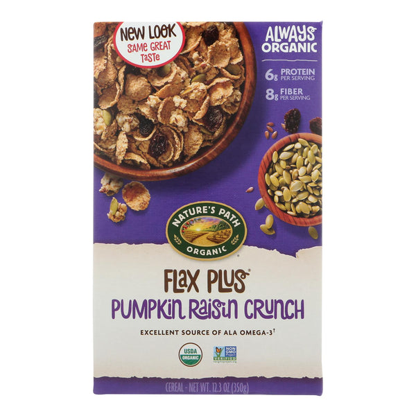 Nature's Path Organic Flax Plus Cereal - Pumpkin Raisin Crunch - Case of 12 - 12.35 Ounce.