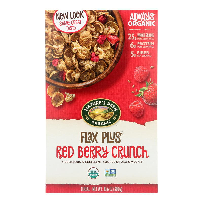 Nature's Path Organic Flax Plus Cereal - Red Berry Crunch - Case of 12 - 10.6 Ounce.