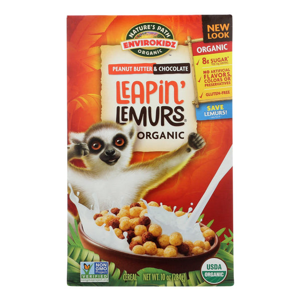 Envirokidz - Leapin' Lemurs Cereal - Peanut Butter and Chocolate - Case of 12 - 10 Ounce.