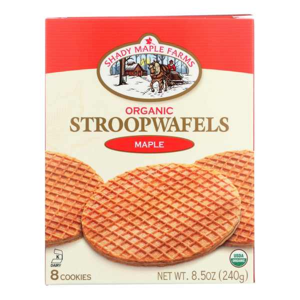 Shady Maple Farms Organic Maple Waffle Cookie - Case of 8 - 8.5 Ounce.