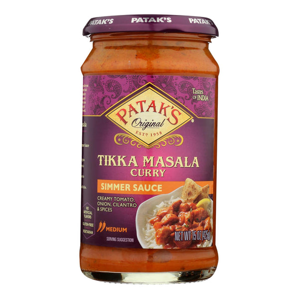 Pataks Simmer Sauce - Tikka Masala Curry - Medium - 15 Ounce - case of 6