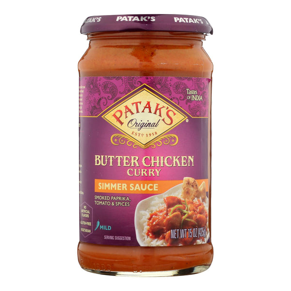 Pataks Simmer Sauce - Butter Chicken Curry - Mild - 15 Ounce - case of 6