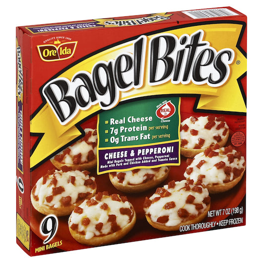 Bagel Bites Frozen Pizza & Appetizers Cheese And Pepperoni 7 Ounce Size - 8 Per Case.