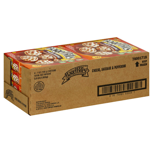 Bagel Bites Frozen Pizza & Appetizers Cheese, Sausage And Pepperoni 7 Ounce Size - 8 Per