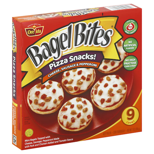 Bagel Bites Frozen Pizza & Appetizers Cheese, Sausage And Pepperoni 7 Ounce Size - 8 Per