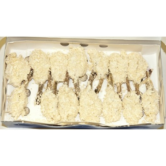 Singleton Seafood Shrimp Butterfly Coconut Breaded Clean Tail, 3 Pounds - 4 Per Case.