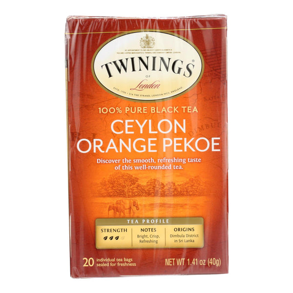 Twinings Tea Black Tea - Ceylon Orange Pekoe - Case of 6 - 20 Bags
