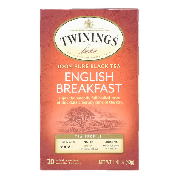 Twinings Tea English Breakfast Tea - Black Tea - Case of 6 - 20 Bags