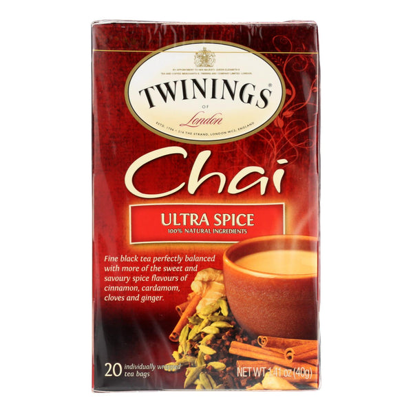 Twinings Tea Chai - Ultra Spice - Case of 6 - 20 Bags