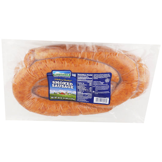 Smithfield Farmland Gold Medal Regular Hickory Smoked Sausage 3.33 Pound Each - 3 Per Case.
