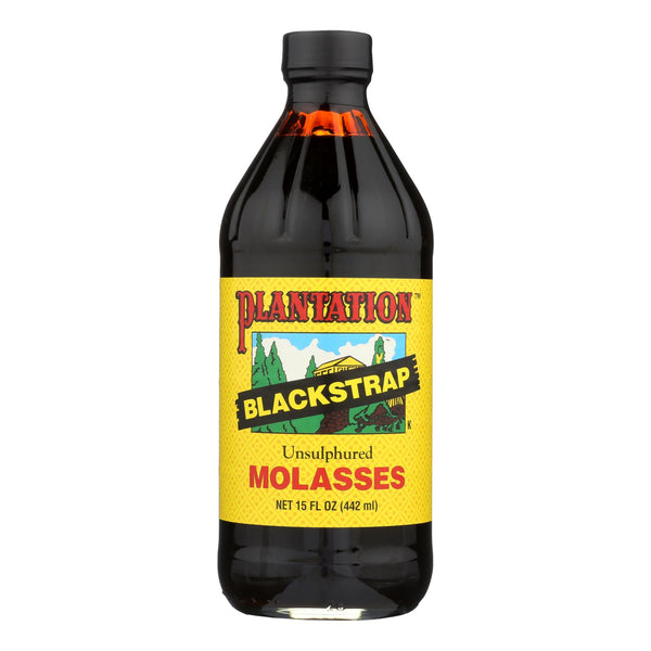 Plantation Blackstrap Molasses Syrup - Unsulphured - Case of 12 - 15 Fl Ounce.