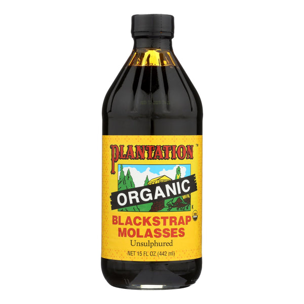 Plantation Organic Blackstrap Molasses Syrup - Case of 12 - 15 Ounce.