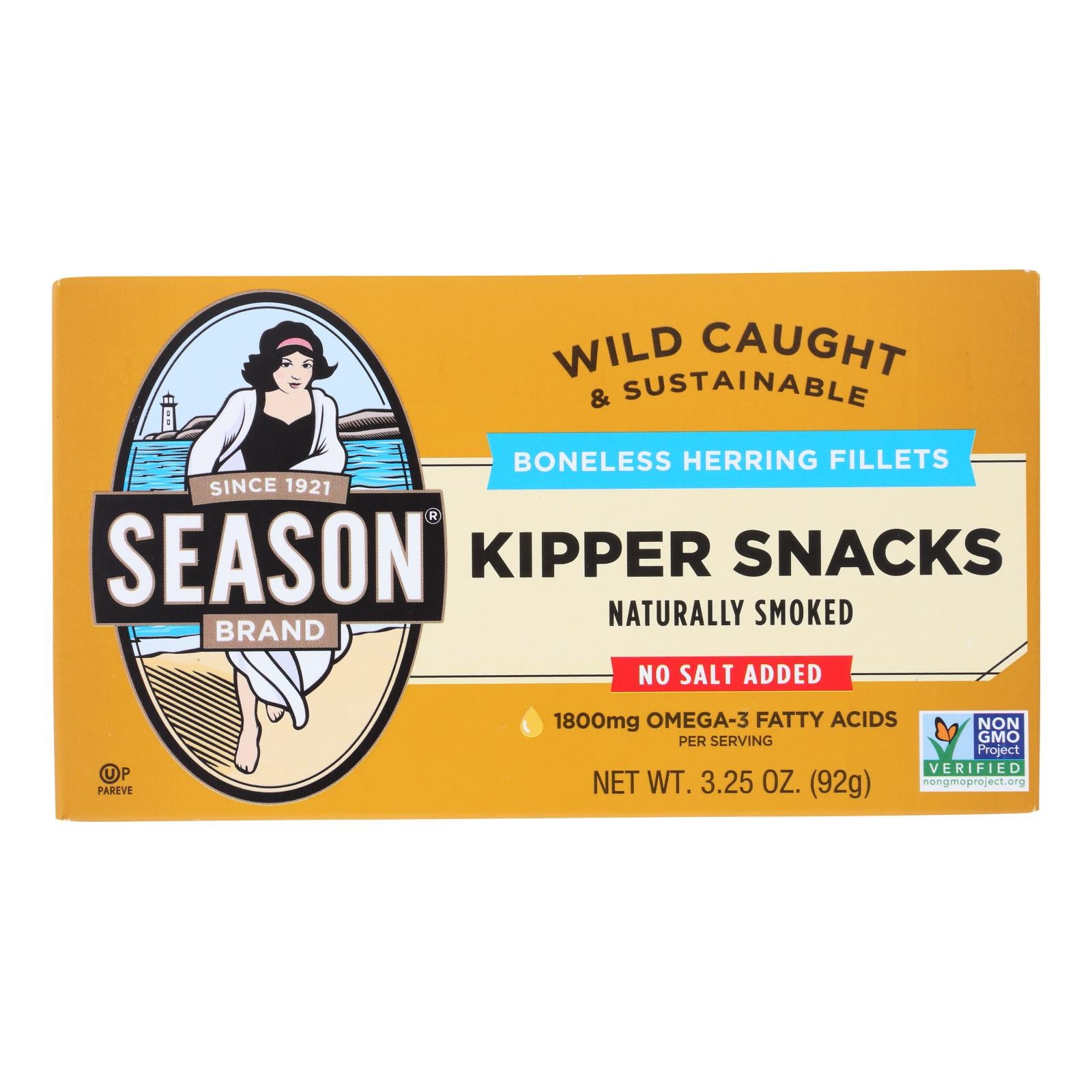 Season Brand - Fish Kipper Snacks - Case of 12-3.25 Ounce