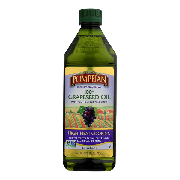 Pompeian 100% Grapeseed Oil  - Case of 6 - 24 Fluid Ounce