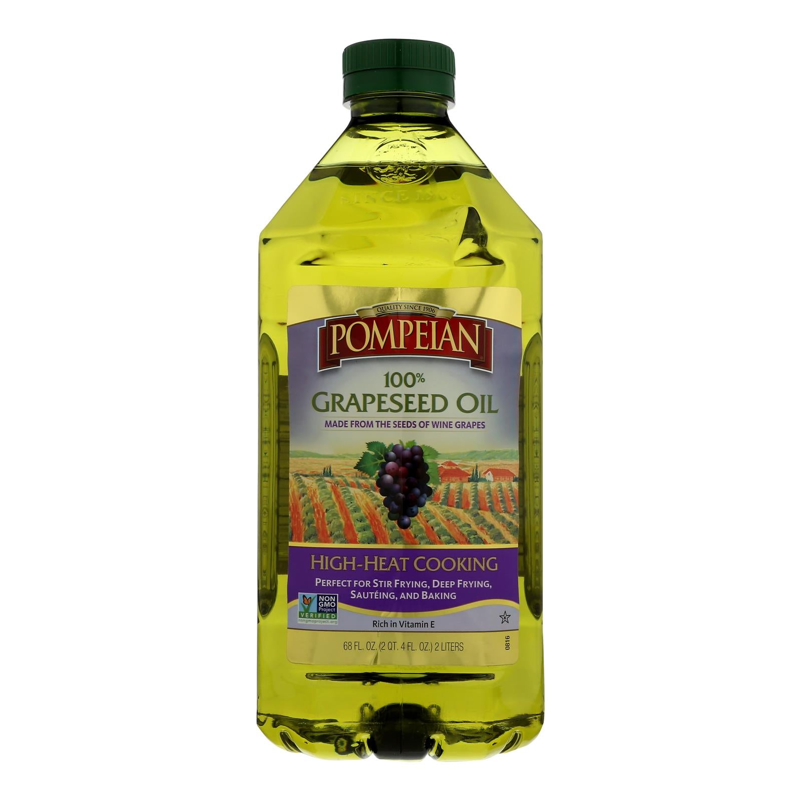 Pompeian 100% Grapeseed Oil - Case of 8 - 68 Fluid Ounce