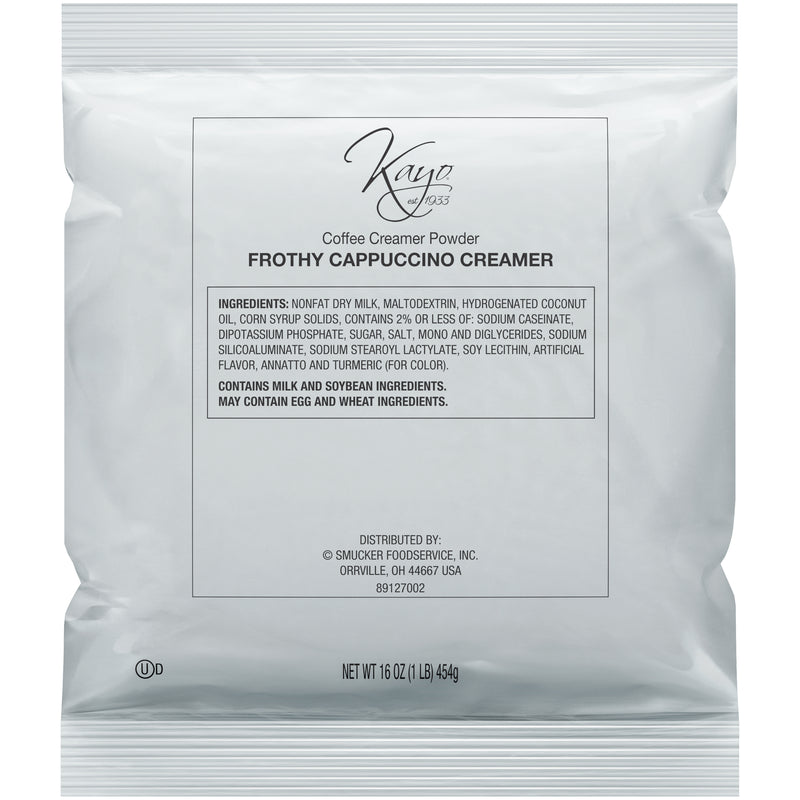Kayo Frothy Creamer And Topping 6 Count Packs - 1 Per Case.