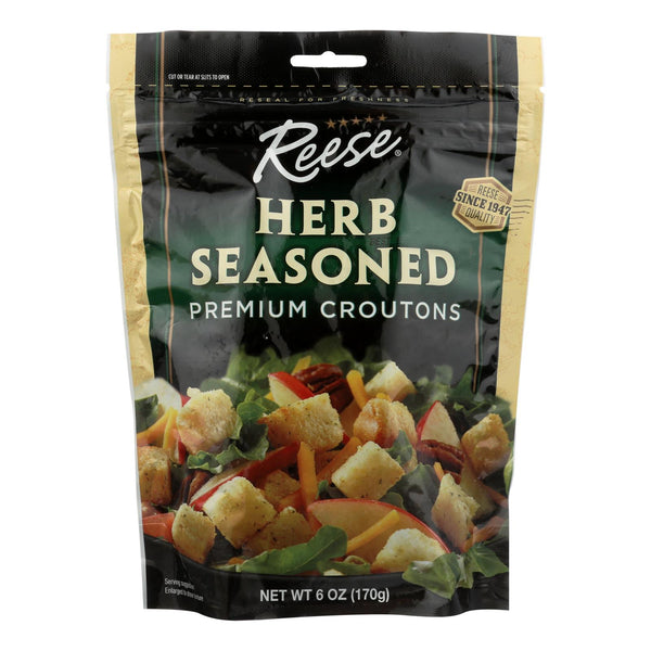 Reese Seasoned Premium Croutons - Case of 12 - 6 Ounce.