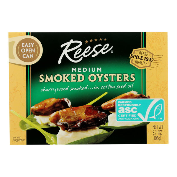 Reese Oysters - Smoked - Medium - 3.7 Ounce - Case of 10