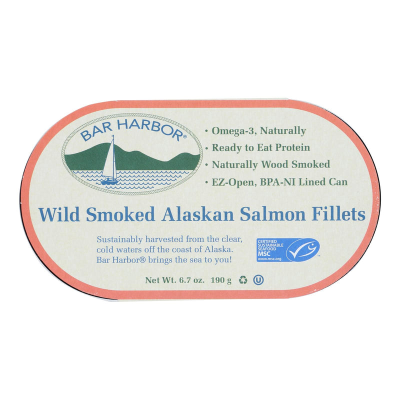 Bar Harbor - Salmon Fillets Wild Smoked Ak - Case of 12-6.7 Ounce