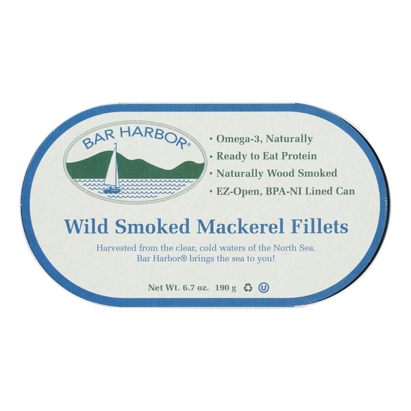 Bar Harbor - Mackerel Fillets Wild Smoked - Case of 12-6.7 Ounce