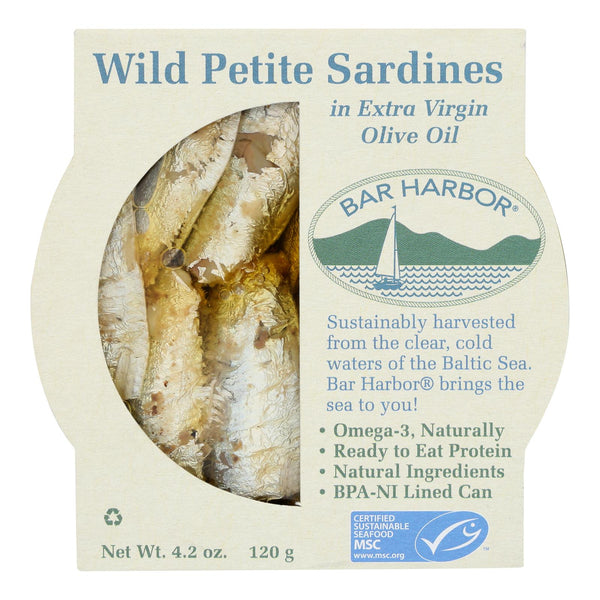 Bar Harbor - Wild Petite Sardines Evoo - Case of 12-4.2 Ounce