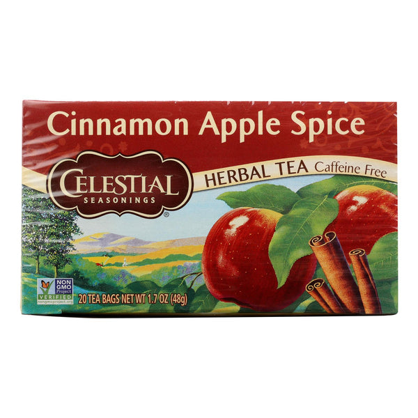 Celestial Seasonings Herbal Tea Caffeine Free Cinnamon Apple Spice - 20 Tea Bags - Case of 6