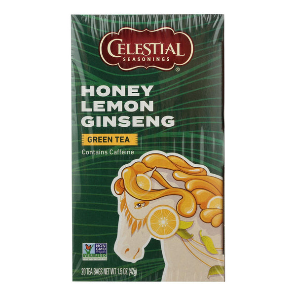 Celestial Seasonings Green Tea Honey Lemon Ginseng with White Tea - 20 Tea Bags - Case of 6