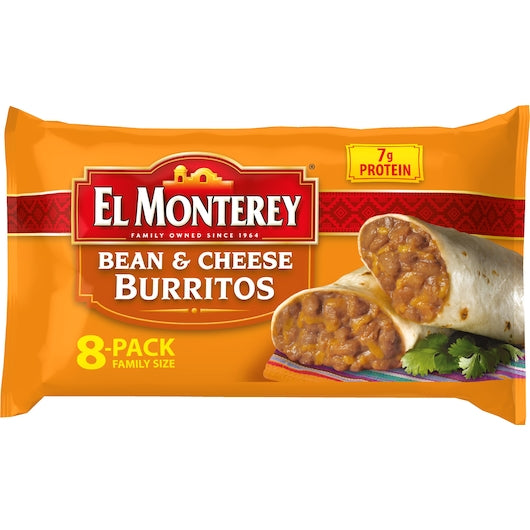 El Monterey Burrito Bean & Cheese 4 Ounce, 2 Pounds - 8 Per Case.