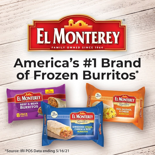 El Monterey Individually Wrapped Chicken & Monterey Jack Cheese Chimichanga, 4.5 Ounces- 24 Per Case.