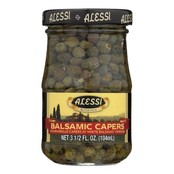 Alessi - Capers in White Balsamic Vinegar - 3.5 Ounce - Case of 6