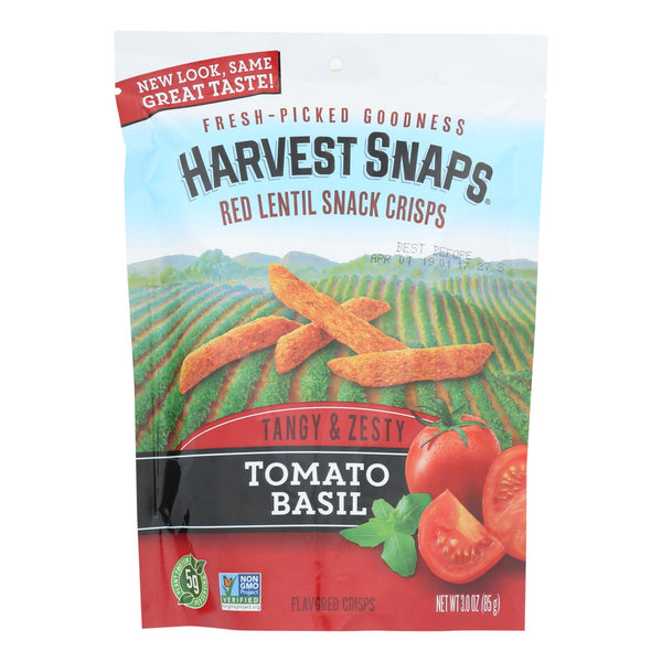 Calbee Snapea Crisp - Lentil Snaps - Tomato Basil - Case of 12 - 3 Ounce