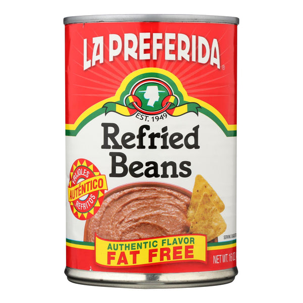 La Preferida Refried Beans - Fat Free - Case of 12 - 16 Ounce