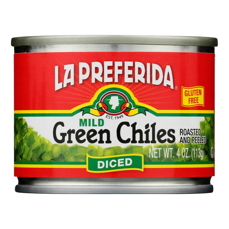 La Preferida Green Chiles - Diced - Case of 24 - 4 Ounce.
