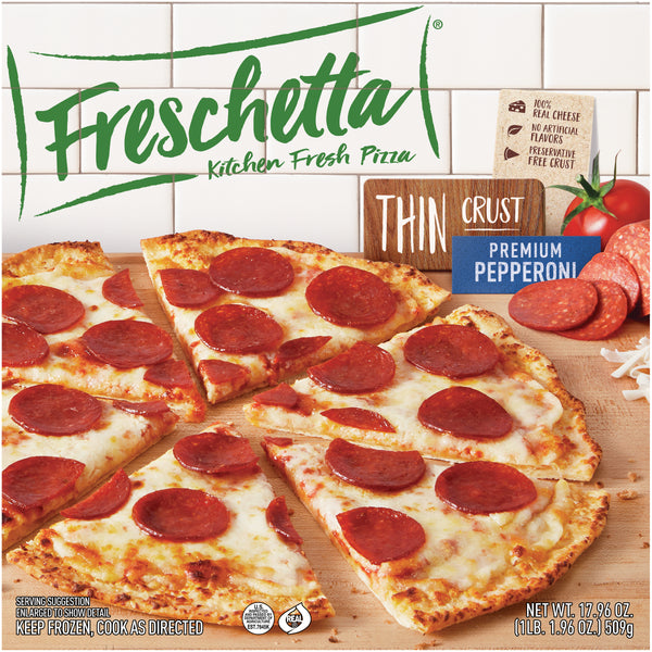 Freschetta Thin Crust Frozen Pizza Pepperoni 17.96 Ounce Size - 16 Per Case.
